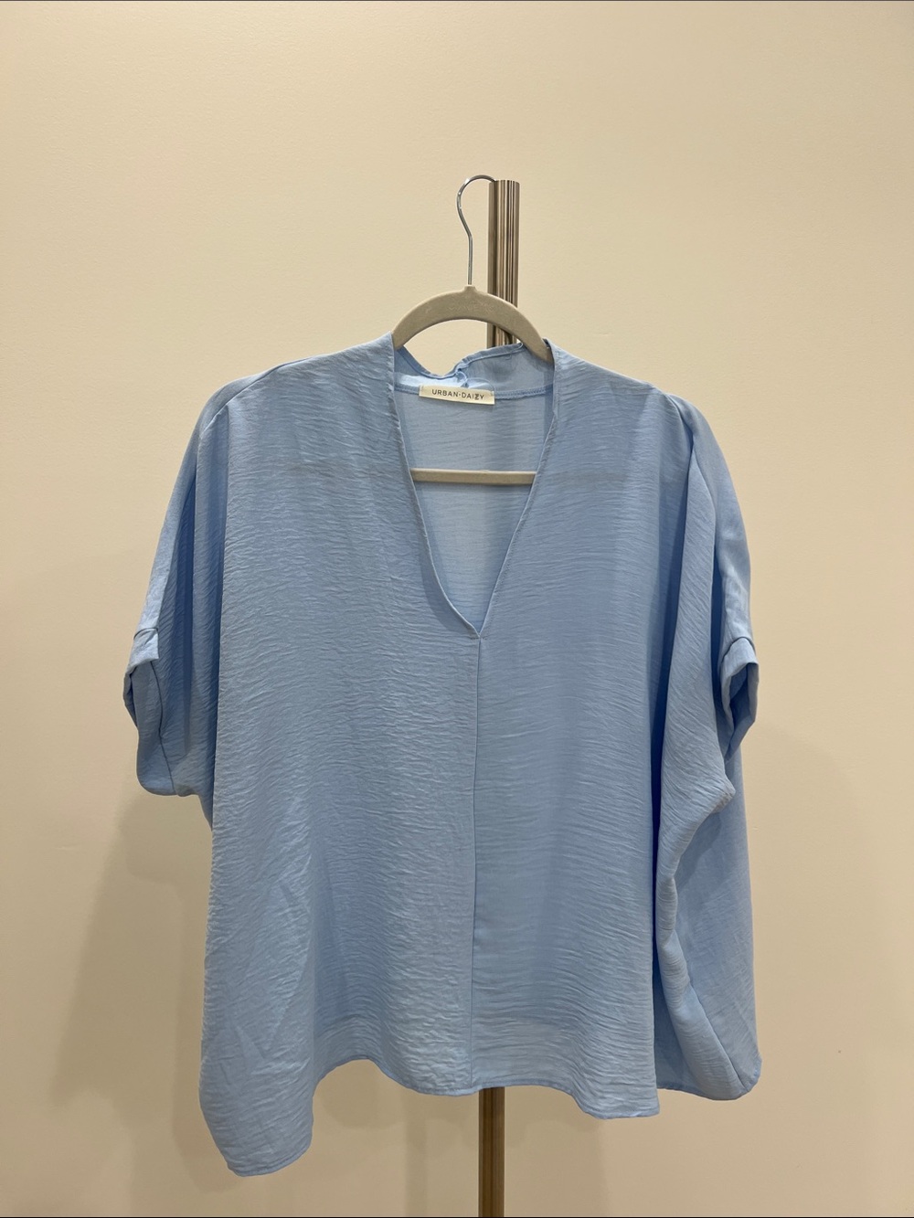 Urban Daisy Light Blue V-Neck Relaxed Blouse